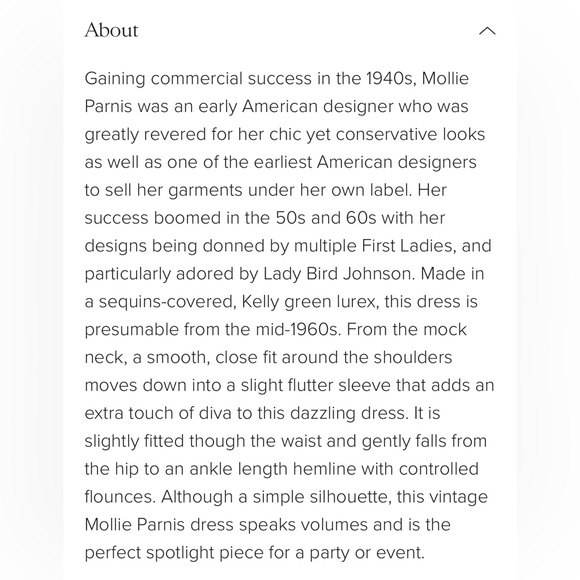 Vintage Mollie Parnis Boutique 1960’s long emerald green sequin mock neck gown - Picture 3 of 13